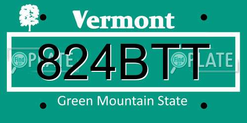 824BTT Vermont License Plate