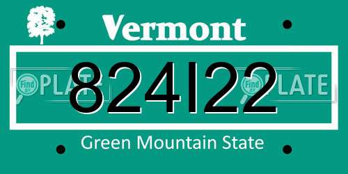 824I22 Vermont License Plate