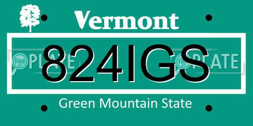 824IGS Vermont License Plate