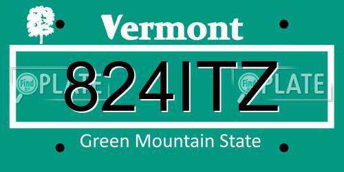 824ITZ Vermont License Plate