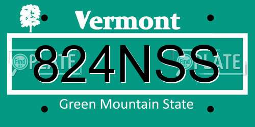 824NSS Vermont License Plate