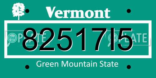 82517I5 Vermont License Plate