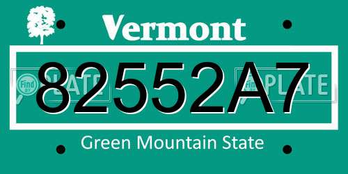 82552A7 Vermont License Plate