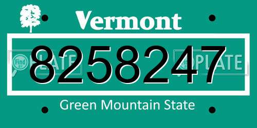 8258247 Vermont License Plate