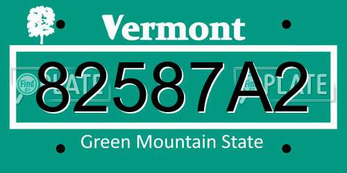82587A2 Vermont License Plate