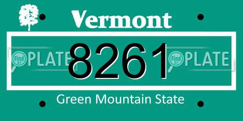 8261 Vermont License Plate