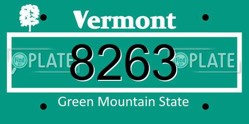 8263 Vermont License Plate