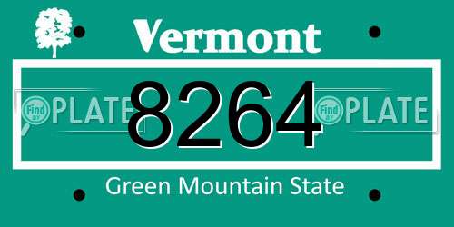 8264 Vermont License Plate