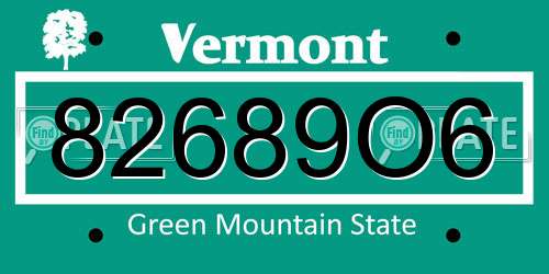 82689O6 Vermont License Plate