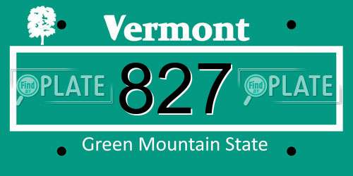 827 Vermont License Plate