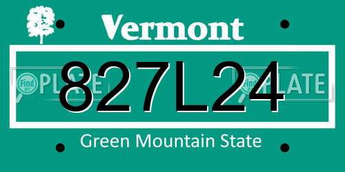 827L24 Vermont License Plate