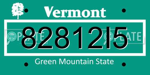 82812I5 Vermont License Plate