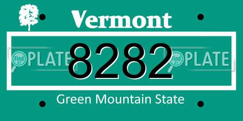 8282 Vermont License Plate