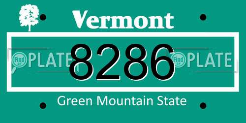 8286 Vermont License Plate