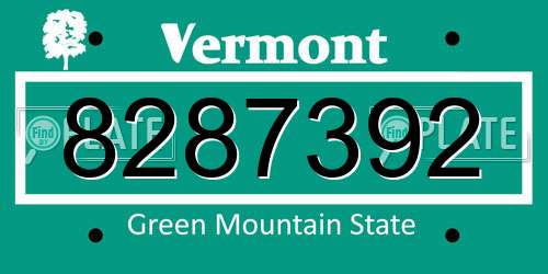 8287392 Vermont License Plate