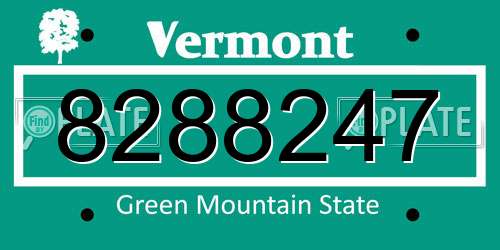 8288247 Vermont License Plate