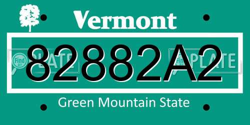 82882A2 Vermont License Plate