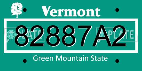82887A2 Vermont License Plate
