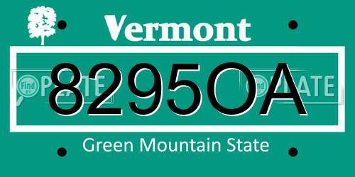 8295OA Vermont License Plate
