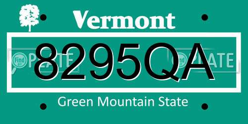 8295QA Vermont License Plate