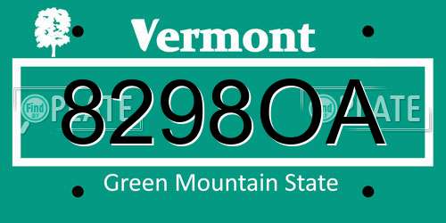 8298OA Vermont License Plate