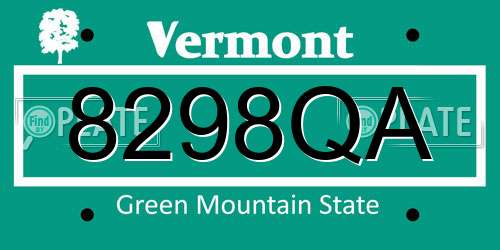 8298QA Vermont License Plate