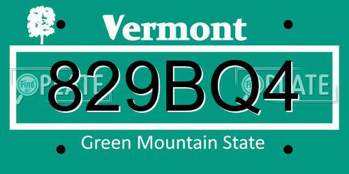 829BQ4 Vermont License Plate