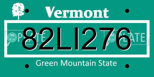82LI276 Vermont License Plate