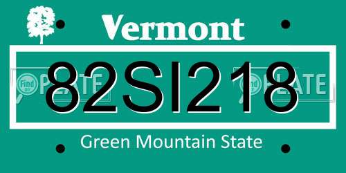 82SI218 Vermont License Plate