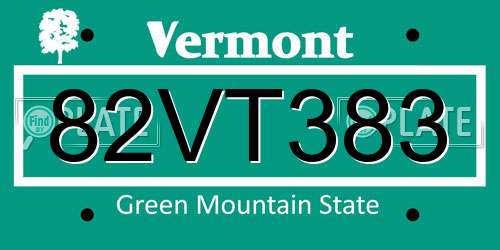82VT383 Vermont License Plate
