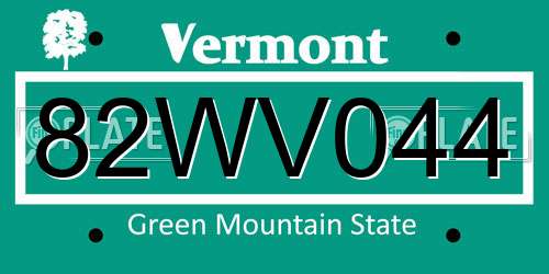82WV044 Vermont License Plate