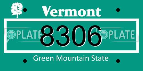 8306 Vermont License Plate
