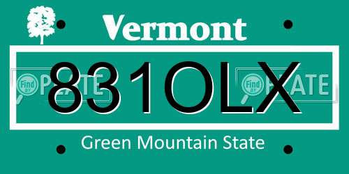 831OLX Vermont License Plate