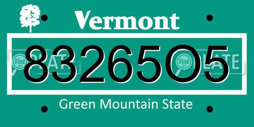 83265O5 Vermont License Plate