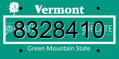 8328410 Vermont License Plate
