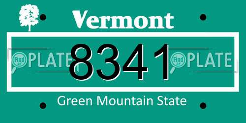 8341 Vermont License Plate