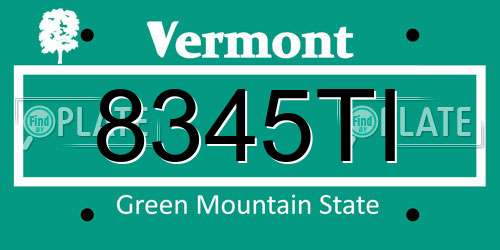 8345TI Vermont License Plate