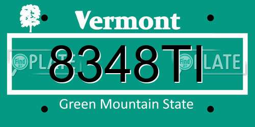 8348TI Vermont License Plate