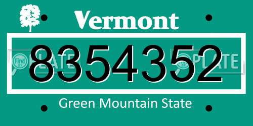 8354352 Vermont License Plate