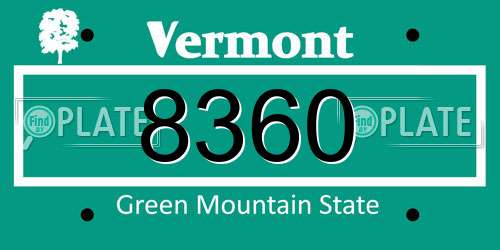 8360 Vermont License Plate