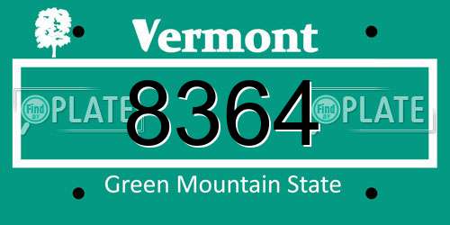8364 Vermont License Plate
