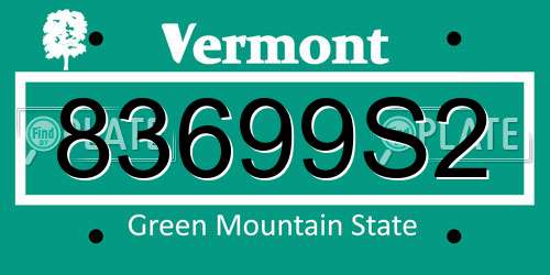 83699S2 Vermont License Plate