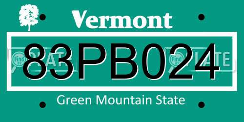 83PB024 Vermont License Plate