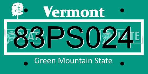 83PS024 Vermont License Plate