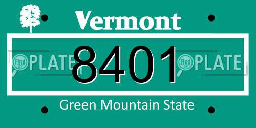 8401 Vermont License Plate