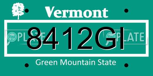 8412GI Vermont License Plate