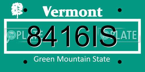 8416IS Vermont License Plate