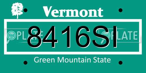 8416SI Vermont License Plate
