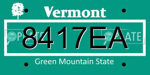 8417EA Vermont License Plate