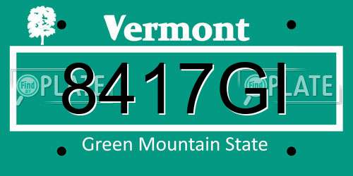 8417GI Vermont License Plate